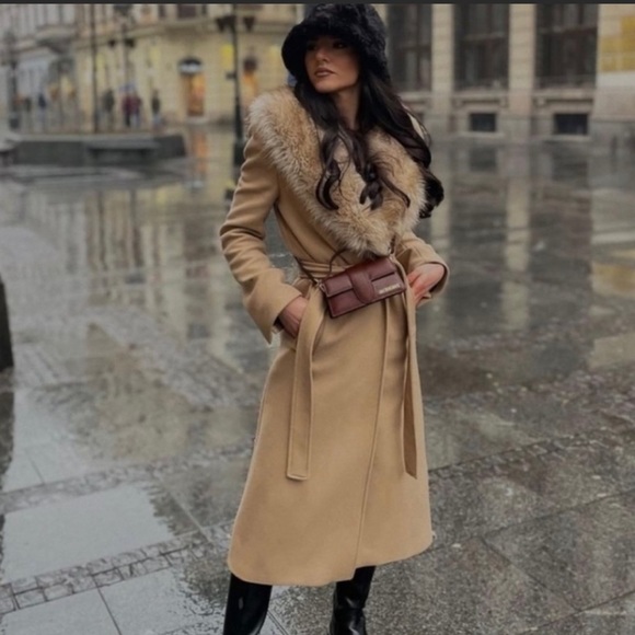 Zara Manteco long wool blend Premium coat - Picture 6 of 16